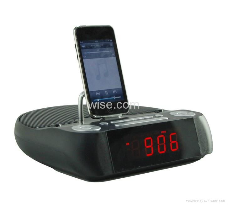 Lightning connector Docking Speaker with FM Radio and clock Alarm 5