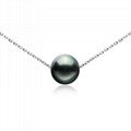 S925 silver Tahiti black pearl pendant 1