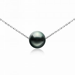 S925 silver Tahiti black pearl pendant