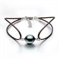 S925 silver Tahiti black pearl bracelet