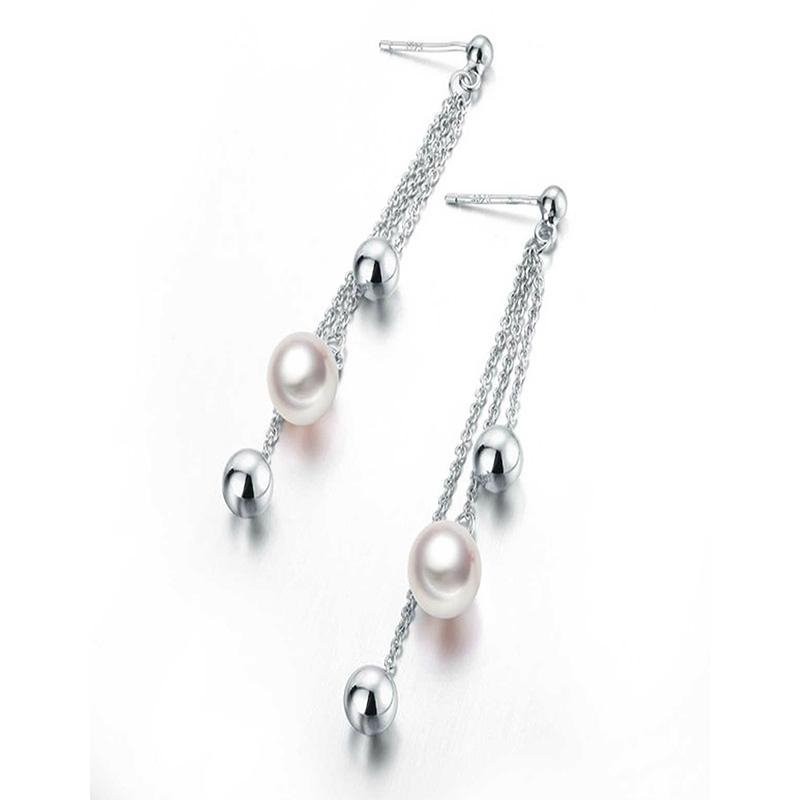 S925 silver natural seawater pearl earrings
