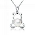 S925 silver freshwater white pearl