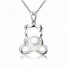 S925 si  er freshwater white pearl pendant