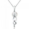 S925 silver freshwater white pearl pendant 1