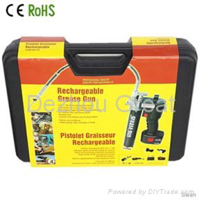 Cordless power tools 14.4V rechargeable grease gun with 2 batteries