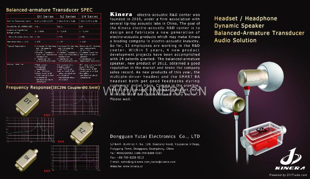 Balanced armature speaker receiver transducer 4