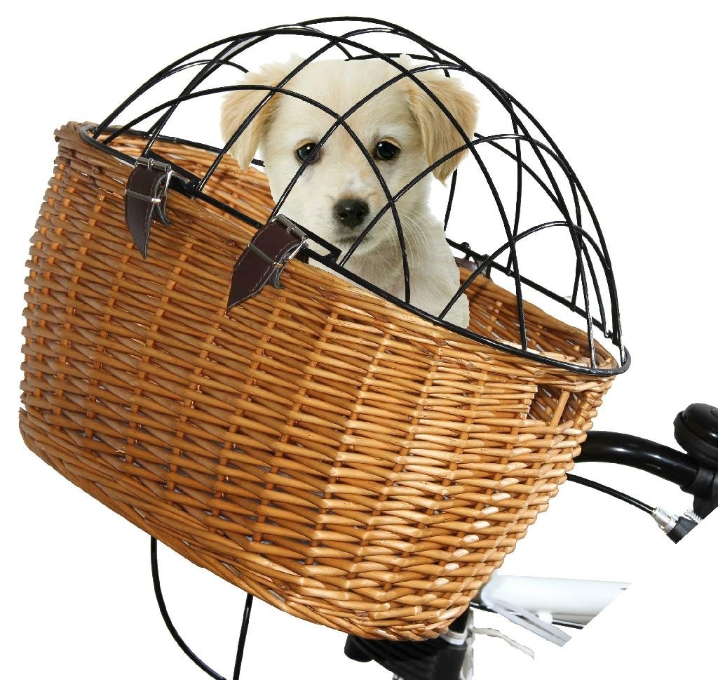 bicycle pet basket willow basket easy to take and install