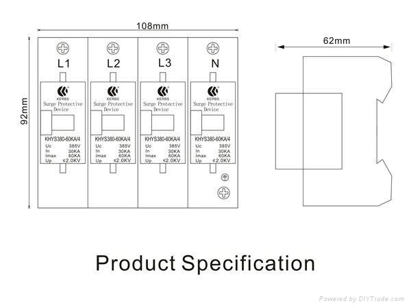 380V 60KA three phase lightning protection(remote signal for your choice) 4