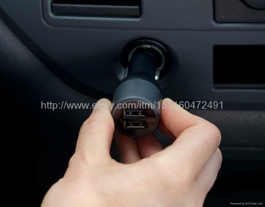 2-Port Car Charger with Lightning to USB Cable for iphone5 2
