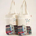 Custom Printed Canvas Fabric Shopping Tote Bag 5