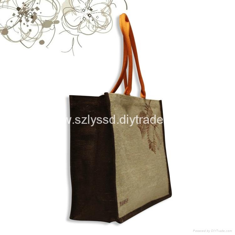 Professional Design Recycle Jute Shopping Bag with Stuffly Handle 2