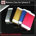 Most Popular 3500mah Battery Case for Iphone 5 Highly Protective Metal Case 