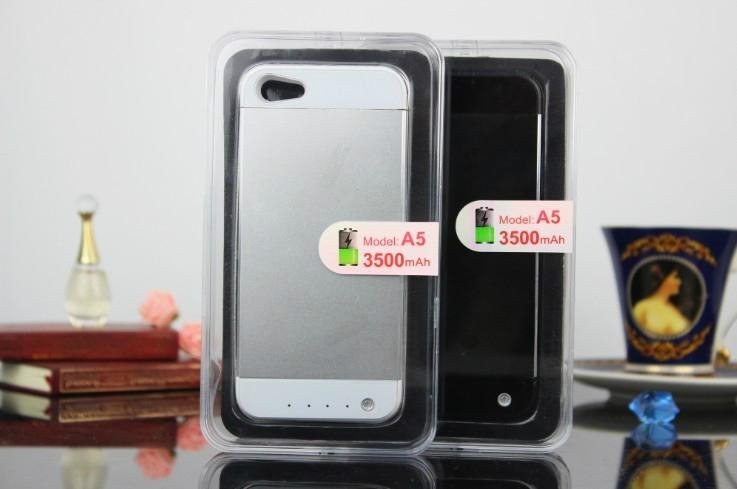 Most Popular 3500mah Battery Case for Iphone 5 Highly Protective Metal Case  5