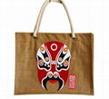 Hot stamping printing jute handbag 