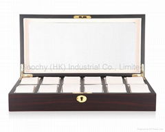 Luxury packaging cases display High quality 18grid wood watch display show case 