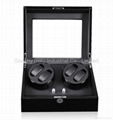 Automatic Watch Winder Case Storge Display Box for 4+6 Watches Black Piano Paint