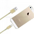 New design Golden color USB to lightning 8pin data sync charging cable for iphon 1