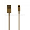 New design Golden color USB to lightning 8pin data sync charging cable for iphon 2