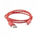 Fabric braided shield usb sync&charging cable for iphone 5/8pin 3