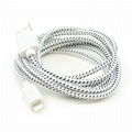 Fabric braided shield usb sync&charging cable for iphone 5/8pin 5