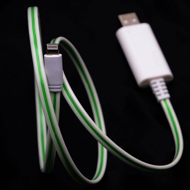 EL Visible Flowing Current Lights USB cable to 8pin for iPhone 5/iPhone 5C/iPhon 2