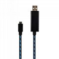 Visible Flowing Current Lights Up USB to Micro USB Charging & Sync Cable White