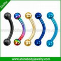 Anodized Titanium Eyebrow body jewlry