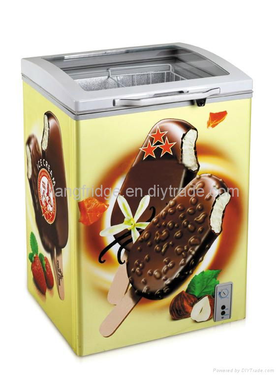 SD/SC-278Y ice cream freezer with curved glass door 