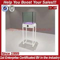 High-ending white perfume display stands with glasses   1