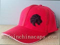 red cotton embroidery adjustable baseball cap 