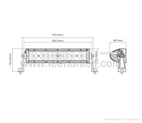 100W 22.8 inch single row LED off-road light bar for ATV, UTV 3