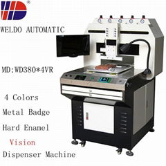 WELDO 4 colors metal badge hard enamel vision automatic dispenser machine