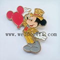 Mickey mouse metal badge with laquer