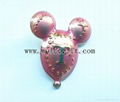 Mickey mouse metal badge with laquer injected 3