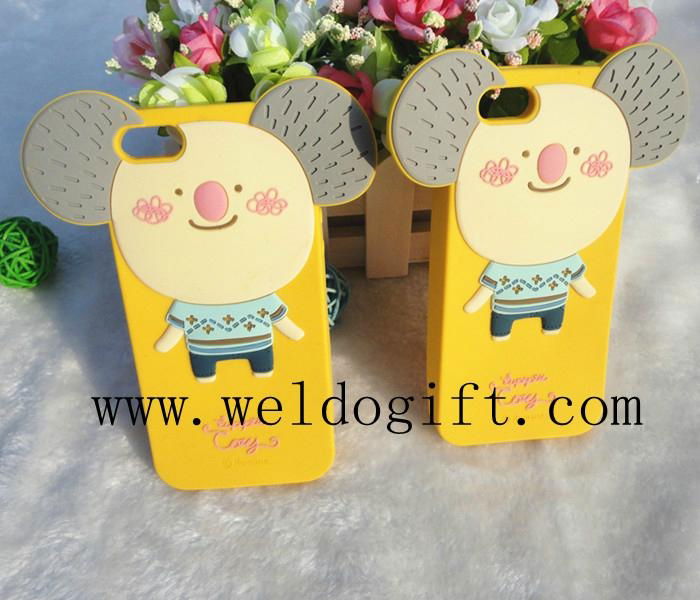 Super cute cartoon silicone phone cover soft hand feeling protect phone well