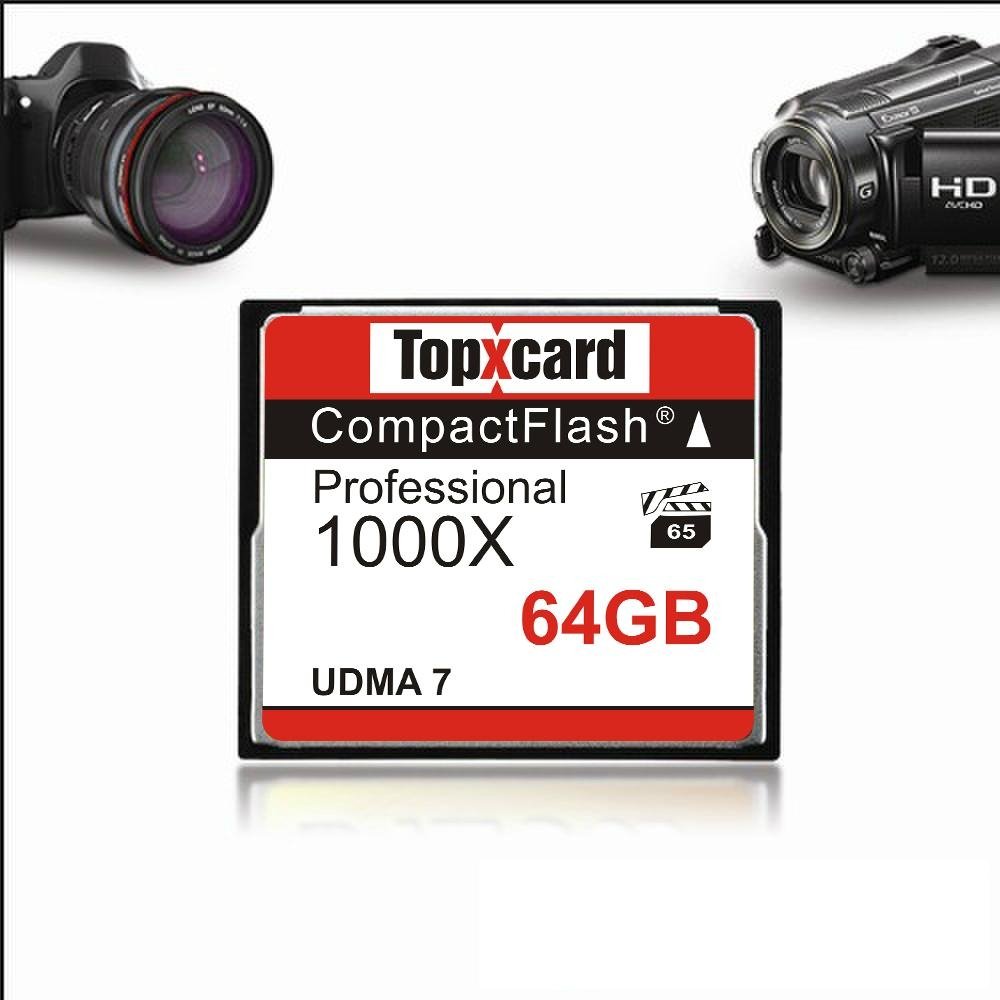 TopXCard 1000X CF flash Memory card UDMA 7 CF card 64GB 150MB/S Compact Flash Ca