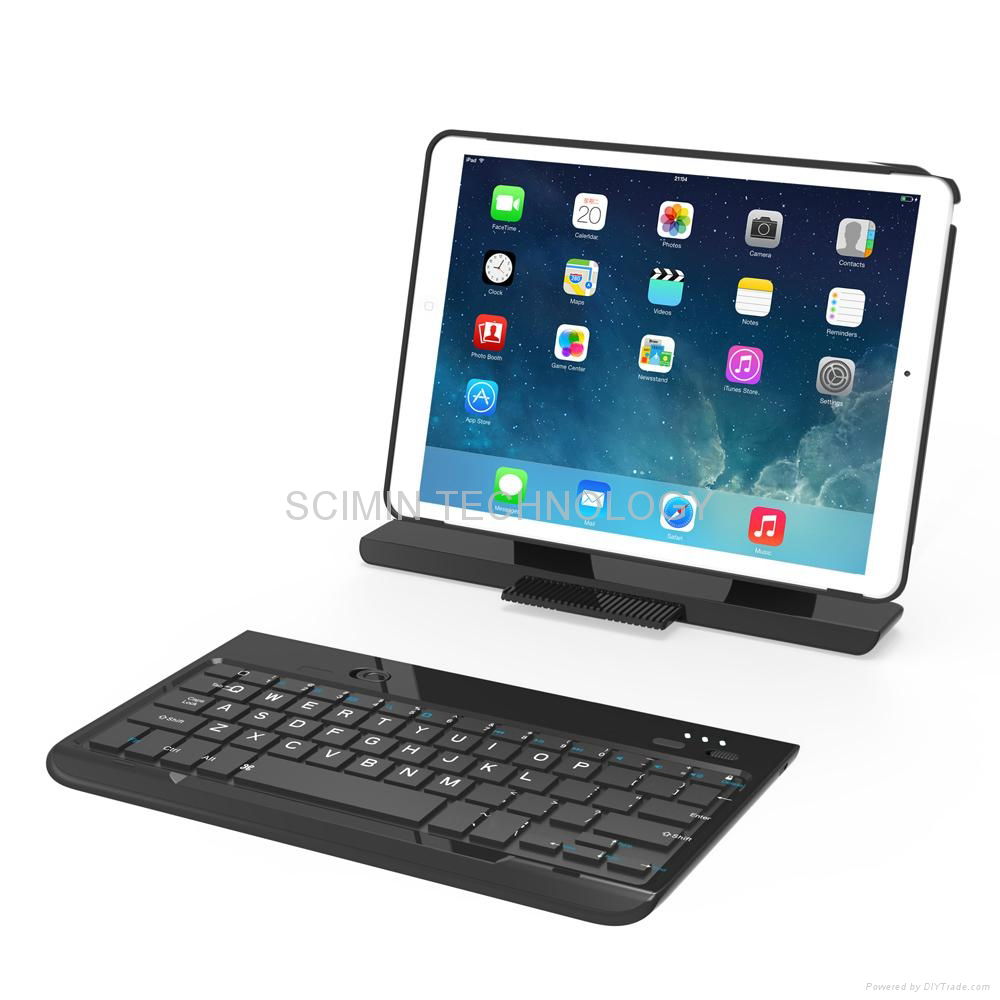 Rotatable Stand Plastic Case with Removable Bluetooth Keyboard for iPad Air 