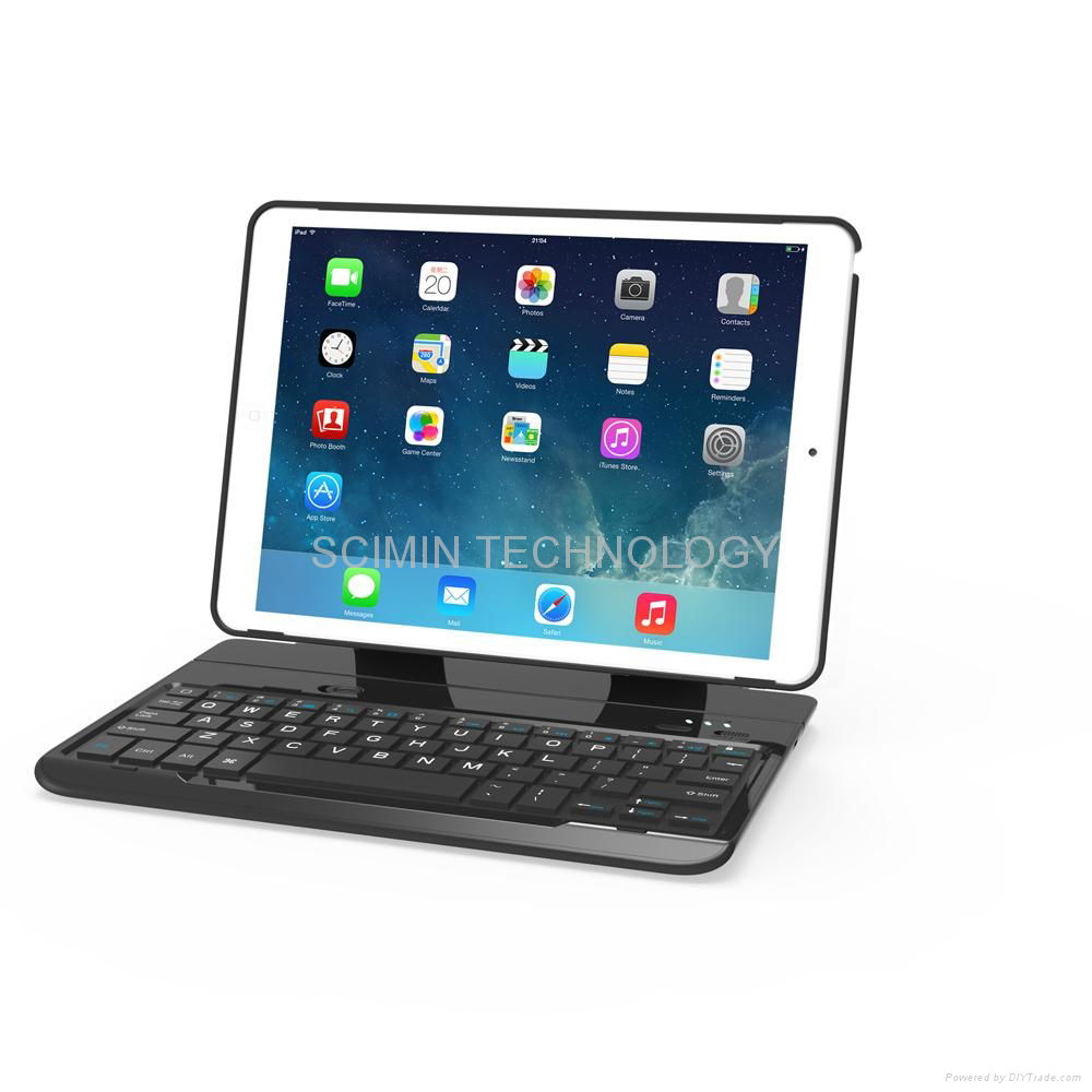 Rotatable Stand Plastic Case with Removable Bluetooth Keyboard for iPad Air  2