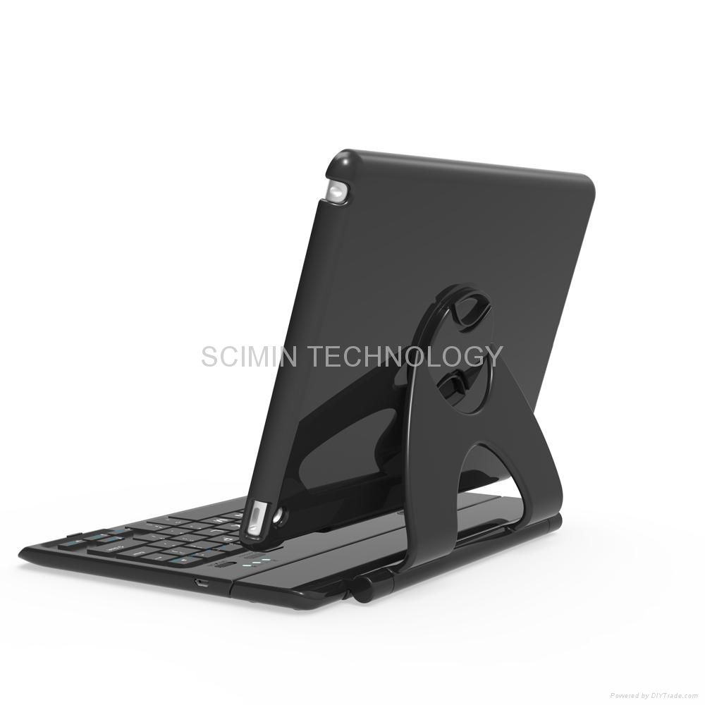 Rotatable Stand Plastic Case with Removable Bluetooth Keyboard for iPad Air  4