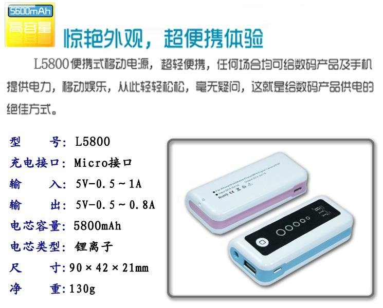 5800 Ma mobile power supply  2