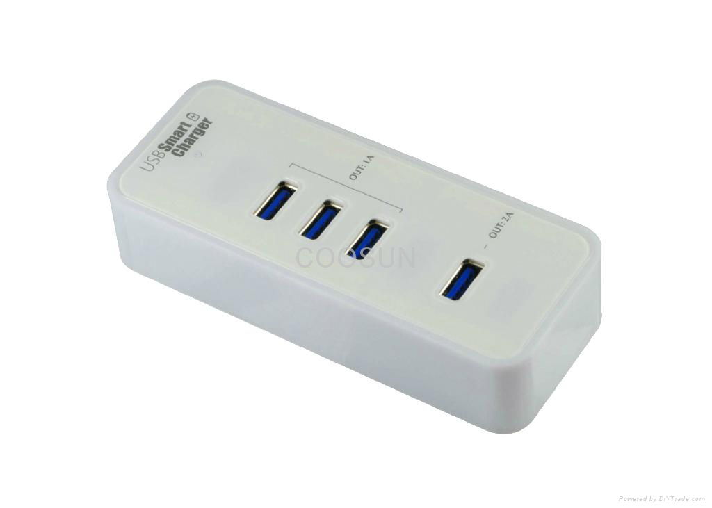 usb smart chargers(3-Port 5V/1A+1-Port 5V/2A) 3
