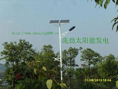 Double solar street lamp