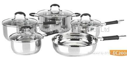 9pcs silicon handle cookware set