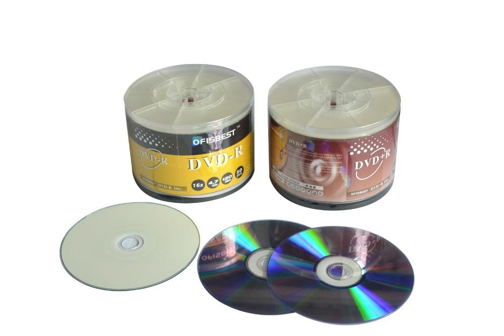 Top quality Blank DVD+/-R 16 record speed 4.7GB storage capacity 120Minutes  4