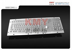 Anti-vandal info kiosk mini metal keyboards with trackball and numeric keypad