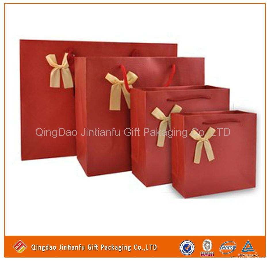 elegant simple paper bag with ribbon bowknot  4