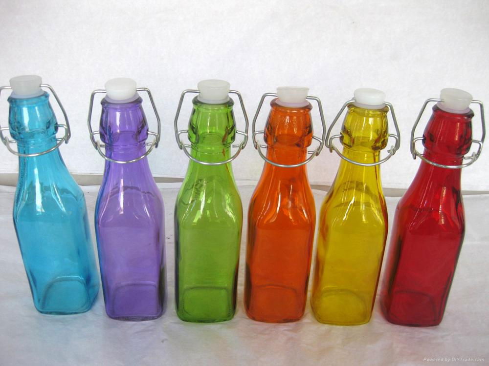 Square Hermetic Glass Bottles 