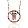 18K Double Rings Necklace With Austrian Crystal 3