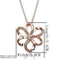 18K Six Petal Flower Necklace With Austrian Crystal