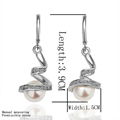 Elegant Pearl Crystal Plating Platinum Spiral Earring Party 1